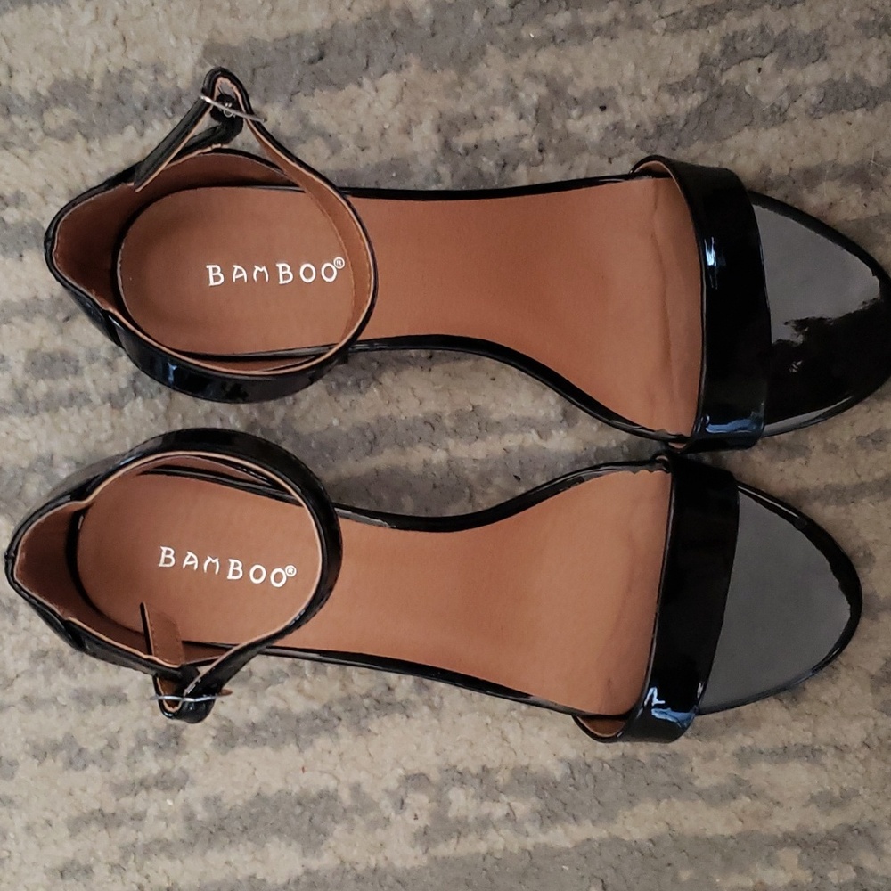 Bamboo open toe heels